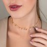 Choker com plaquinhas navete banhado a ouro