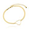 pulseira fita com coracao vazado banhado a ouro