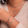 02 choker malha abaulada banhado a rodio