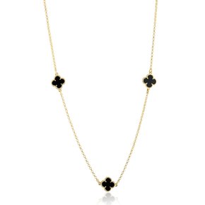 01 colar trevo virginia banhado a ouro 18k