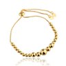 01 pulseira ajustavel de esferas banhada a ouro