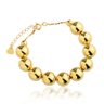 01 pulseira de esferas lisas grandes banhada a ouro