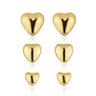 01 kit de brincos coracao dourado banhado a ouro