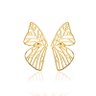 01 brinco asa de borboleta banhado a ouro 18k