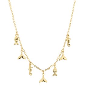 01 colar fundo do mar banhado a ouro 18k