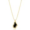 02 colar organico com pingente preto banhado a ouro 18k