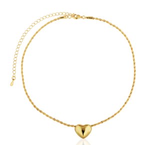 01 colar choker coracao banhado a ouro 18k