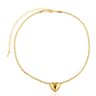 01 colar choker coracao banhado a ouro 18k